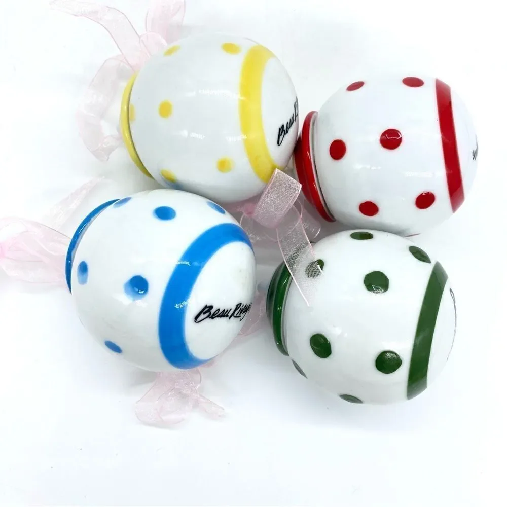 Vintage Beau Rivage Polka Dot Primary Colors Christmas Ornaments